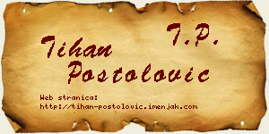 Tihan Postolović vizit kartica